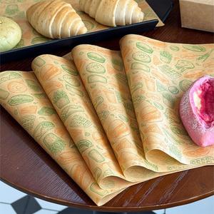 Custom Printed Disposable Greaseproof Waterproof PE Coated Food Grade <b>Wrapping</b> <b>Paper</b> for Bakery Bread Packaging - Product Image 3