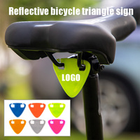 Réflecteur de sécurité triangulaire pour vélo avec logo personnalisé imprimé, signalisation de signalisation de danger pour la conduite nocturne, réflecteur arrière pour vélo