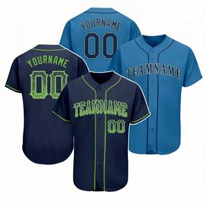 Jersey özel erkek kadın üniforma paketi dikişli işlemeli çocuklar Tee donanma T Shirt V boyun ekibi süblimasyon beyzbol aşınma - Product Image 1