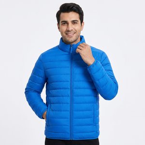 Vestes matelassées en toile pour hommes de qualité professionnelle, dernier design, avec col montant et logo frontal - Product Image 1