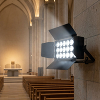 Luz LED Plana XJ 18x12W RGBW 4 en 1 con Puertas de Barn Door, Mezcla de Color Uniforme, Iluminación DMX512 para Escenarios, Estudios y Transmisiones de TV