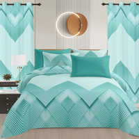 Ensemble de draps de lit 8 pièces, rideau, drap de lit, taie d'oreiller, couette. Tissu de luxe en coton. Vente en gros d'usine. Modèle 2026 le plus récent.