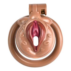FRRK color de piel diseño de vagina Dispositivo de Castidad jaula para pene Bloqueo de pene en lujuria para hombres BDSM bondage bloqueo jaula de castidad juguetes sexuales - Product Image 3