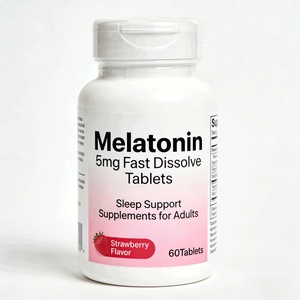 Cápsulas de Melatonina 5mg de Disolución Rápida, Suplementos para Dormir para Adultos, Sabor Fresa, 60 Unidades - Product Image 1