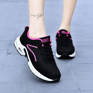 Zapatillas <span class=keywords><strong>Deportivas</strong></span> Casuales de <span class=keywords><strong>Mujer</strong></span>, <span class=keywords><strong>Negras</strong></span>, de Malla, Cómodas, con Suela Gruesa, de Tela de Malla, Personalizadas - Product Image 2