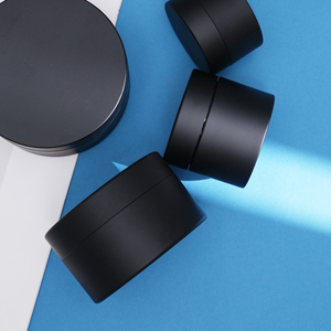 Envase cosmético PETG personalizado de 1oz, 2oz, 4oz, 6oz, 8oz, plástico negro mate para el cuidado de la piel, tarros vacíos para crema de ojos y cara con tapas - Product Image 1
