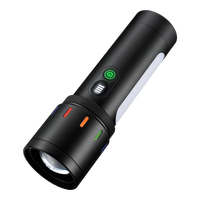 Huizon Lampe torche LED laser blanche en alliage d'aluminium zoomable, étanche IP44, 1000 lumens, rechargeable Type-C, faisceau réglable RGB UV