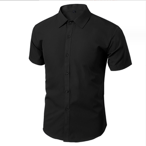 Camicia da uomo a maniche corte monopetto, non stirabile, casual elegante, in poliestere, all'ingrosso dalla fabbrica cinese - Product Image 2