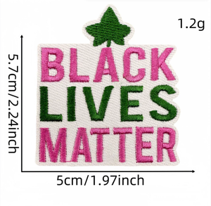 Parche de dibujos animados de parches de hierro bordados de <span class=keywords><strong>Hermanas</strong></span> verde rosado - Product Image 3