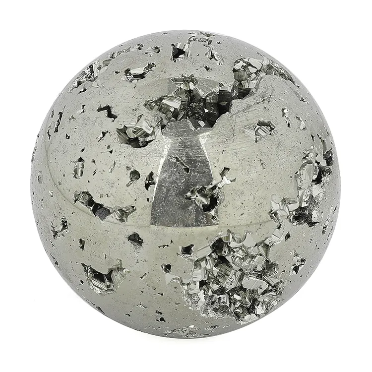 Groothandel Natuurlijke Ruwe 5Cm En 6Cm Kwarts Pyriet Embryo Quartz Druzy Bol Voor Huisdecoratie En Collectie