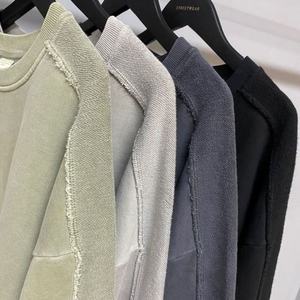 Sudadera con Capucha al por Mayor para Hombre, 100% Algodón, Felpa, Gruesa, Lavada, con Cuello Redondo, Estilo Desgastado - Product Image 3