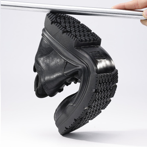 Zapatos de Chef Negros con Suela Suave Antideslizante, Zapatos de Seguridad de Moda SRC, Botas Casuales de Cuero para Hombre, Zapatos de Trabajo Impermeables Resistentes al Aceite - Product Image 6