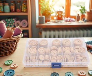 140 Stuk Diy Naaien Rechthoek Houten Knopen 3 Maten Verschillende Letter Zink Legering Opbergdoos Voor Kinderkleding 2 Gaten - Product Image 3