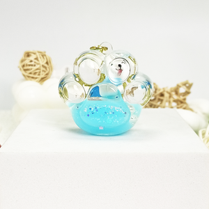 พวงกุญแจอะคริลิคทรงต่างๆ น้ำหนักเบา พิมพ์ลาย UV ทรายเหลวสีฟ้า ประดับกลิตเตอร์รูปสุนัขสุดน่ารัก ของตกแต่งรูปสัตว์การ์ตูน - Product Image 4