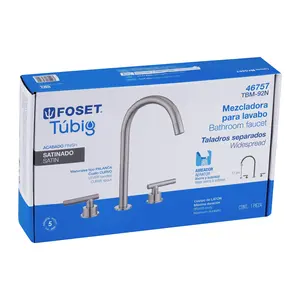 Caja con 2 unidades Mezclador de fregadero, taladros separados, palanca, satén, Tubig - Product Image 4