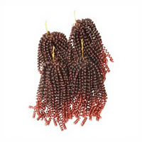 Perruque synthétique à double trame, en fibre haute température, pour tresses au crochet NUBIAN TWIST, tresses ressort et dreadlocks bouclées, transfrontalier