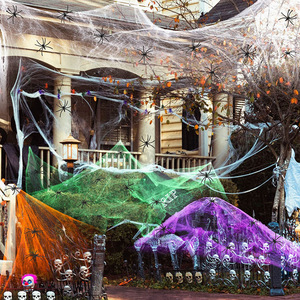 Decoración de Halloween, Telaraña de Algodón Colorida, Telaraña Artificial, Decoración para Exteriores, Patio, Fiesta, Bar, Ambiente, BS189 - Product Image 4