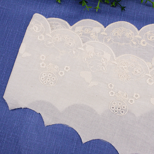 Dentelle brodée en coton de 13,5 cm, dentelle brodée, dentelle en gros - Product Image 5