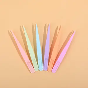 11.5cm Macaroon Color Plastic Nylon Tweezers For Kpop Poloco Nail Sticker Scrapbook Bean Jewelry DIY Craft Clip