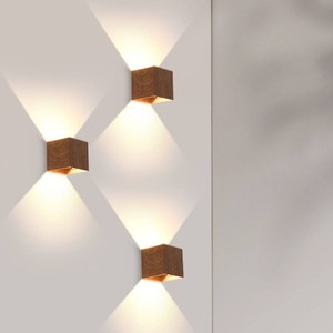 Lámpara de pared moderna minimalista con acabado de madera, LED E27 con interruptor, para dormitorio, pasillo, iluminación junto a la cama - Product Image 2