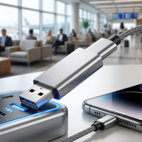 Adaptador de Carga con Bloqueador de Datos USB, USB-A a Tipo C Macho a Hembra, 10W, Protector de Privacidad para Estaciones de Carga Públicas