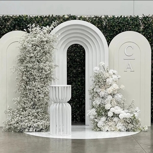 Dekoratif çiçekler ve bitkiler ile özel beyaz Siding olay parti düğün zemin kemer - Product Image 2