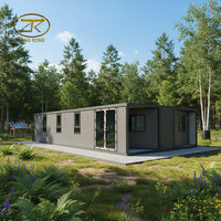 Maison mobile préfabriquée de luxe à deux chambres, deux étages, extensible, en conteneur, panneau sandwich en acier respirant