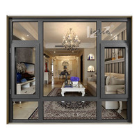 Ventana Francesa Vertical de Aluminio con Vidrio Templado, Diseño Minimalista para Uso Exterior y en Baños