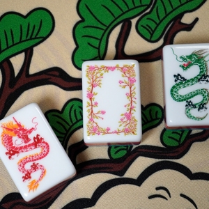 Tuiles de Mahjong américaines en acrylique style Kyoto <span class=keywords><strong>japonais</strong></span>, motif grue et éventail pliant, kit de jeu de Mahjong pour les amateurs de Mahjong - Product Image 4