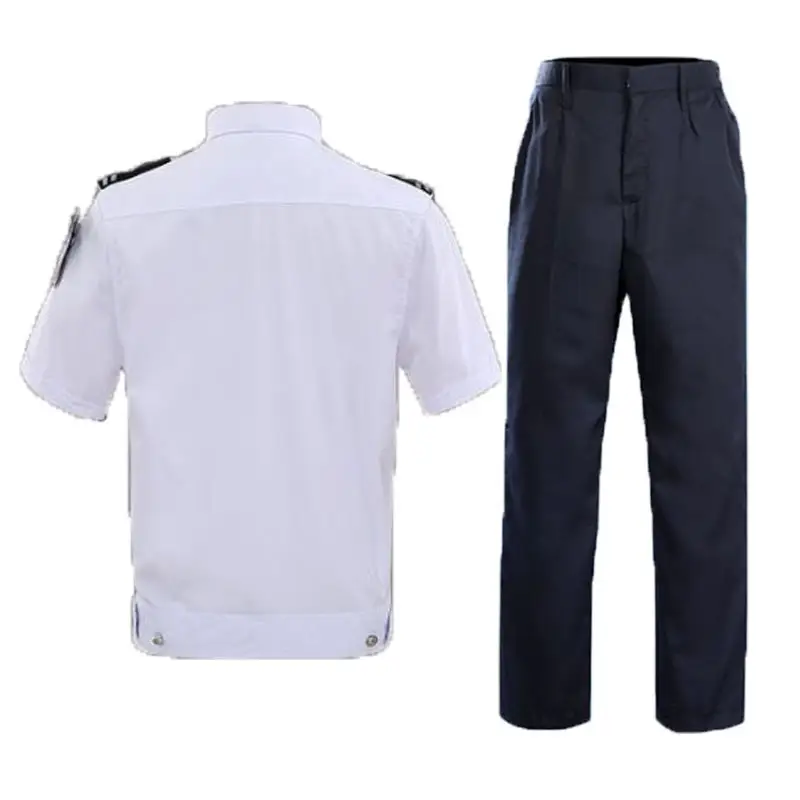 Traje de trabajo de doble seguridad, uniforme de seguridad privado blanco de manga corta, ropa de seguridad, uniformes de guardia de seguridad