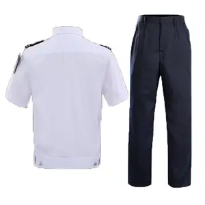 Ensemble de travail Double sûr à manches courtes, uniforme de sécurité privé blanc, vêtements de sécurité, uniformes de garde de sécurité