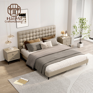 <span class=keywords><strong>Cama</strong></span> Moderna <span class=keywords><strong>Minimalista</strong></span> con Tapicería de Cuero Genuino o Tela, Estructura de Madera Maciza con Función de Almacenamiento, <span class=keywords><strong>Base</strong></span> de <span class=keywords><strong>Cama</strong></span> de Lujo - Product Image 1
