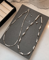 Collier de perles blanches superposées pour femme, chaîne de clavicule en laiton plaqué argent, collier ras du cou de luxe, bijoux minimalistes