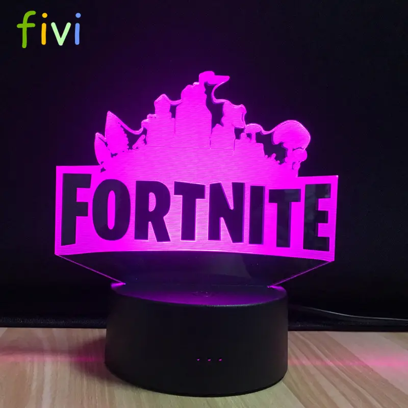 3D Visual Lamp Optical Illusion LED Night Light Amazing 3 Colors Game Logo Button Switch Lamp