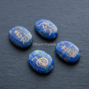 Set de Sanación Reiki Usui de Lapislázuli con Grabado Temático de Amor, Origen Gujarat, en Línea - Product Image 3