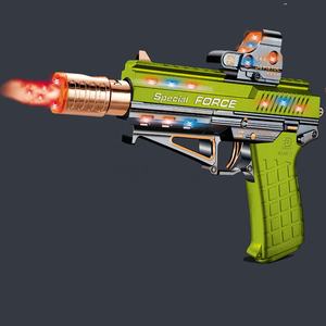 KK新しいバッテリー式電気おもちゃ銃用子供用プラスチックライト振動サウンドスプレーシューター楽しい射撃おもちゃ - Product Image 4