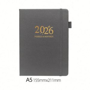 2026 Custom A5 PU Leather Journal <b>Notebook</b> Hardcover Annual <b>Diary</b> Agenda Daily - Product Image 2