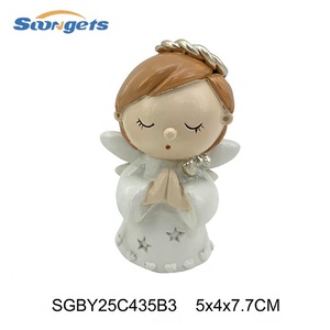 Ange priant en résine <span class=keywords><strong>avec</strong></span> lumières - Décoration d'intérieur durable, souvenir, cadeau, artisanat artificiel - Product Image 4