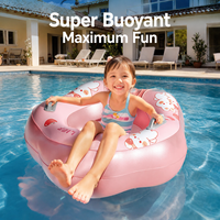 Bouée de natation ronde auto-gonflable en PVC avec poignées, étanche et portable pour piscine, plage et lac, divertissement aquatique en plein air