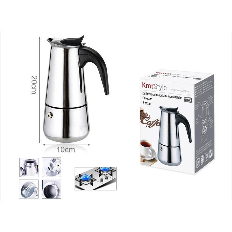 *OUTLET* Stainless Steel Coffee Maker 6 Cups 20cm High - Home & Garden / Household Items