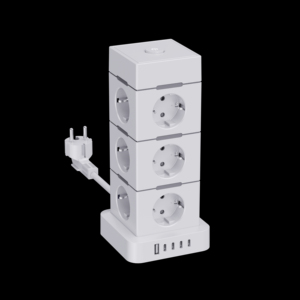 NOUVEAU Multiprise tour <span class=keywords><strong>Suoma</strong></span> Corée/Allemagne CE KC à 12 prises avec câble d'alimentation multiple et ports USB-A 1USB-C PD25W - Product Image 3