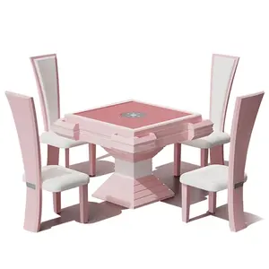 中国制造商时尚轻豪华电子自动定制马卡龙粉色麻将桌