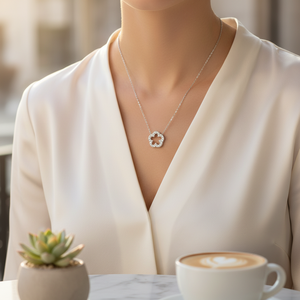 Collier avec pendentif à breloque en argent avec pierre de zircon transparent au design élégant Vente en gros de bijoux turcs en argent sterling 925 - Product Image 3