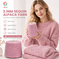 Fil de laine mélangée en chenille écologique d'alpaga coloré et pailleté 3.1NM pour manteau d'hiver lourd style rétro, couleur personnalisée, fourniture directe usine