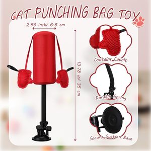 ของเล่นแมวแบบถ้วยดูดติดพื้น รูปทรงกระบอก พร้อมกระดิ่งและแคทนิป - Product Image 3