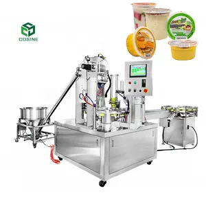 Machine de remplissage et de scellage automatique 2 4 6 8 lignes en plastique pour jus de Fruit, gelée, yaourt, tasse d'eau minérale