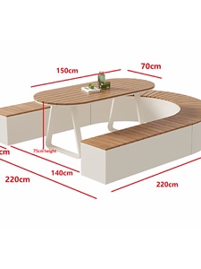 All-Weather Solid Teak <b>Wood</b> Outdoor Furniture Set Waterproof Sunscreen Treated <b>Table</b> Chairs for Park Terrace Leisure <b>Garden</b> Huwa - Product Image 1