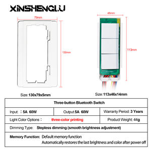 Interruttore Touch Bluetooth a 3 Tasti per Specchio Intelligente |   Dimmer con Controllo Antiappannamento e CCT, Audio Bluetooth |   Produttore OEM XINSHENGLU - Product Image 3