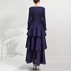 Vestidos Midi de Lino 100% Ecológicos para Mujer, Diseño Plisado Vintage Elegante, Transpirables, Estilo Casual de Verano, Estampado Sólido - Product Image 4