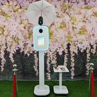 Nouvelle conception, grain de bois, installation facile, photomaton portable pour mariage, coque pour appareil photo reflex numérique, photomaton pour iPad 10,2/11/12,9/13 pouces